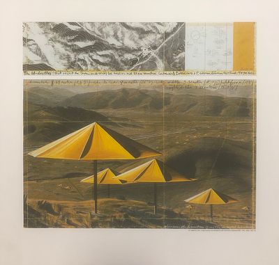 Christo - The Yellow Umbrellas. 1991OffsetArt Edition Dusseldorf51x41 cm