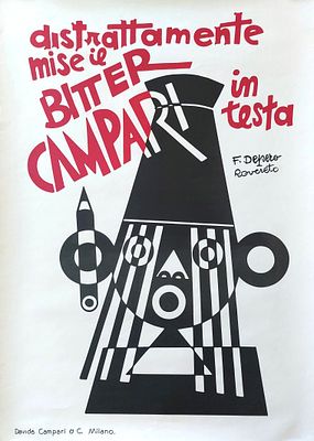 Fortunato Depero - Distrattamente mise il Bitter Campari in Testa. Manifesto 