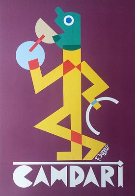 Fortunato Depero - Campari. Manifesto originaleAnni '70 (prima edizione 1928)35x50 cmFirmato in 