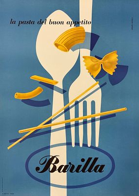 Erberto Carboni - Barilla - La Pasta del Buon Appetito. Litografia offset195292x66 cmEdito da A. 