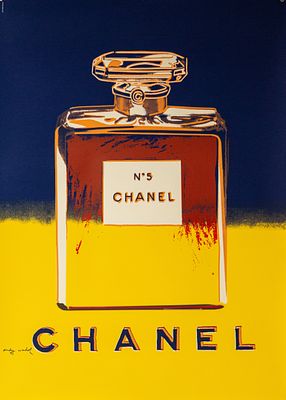 Andy Warhol - Chanel N. 5. Versione blu e giallaSerigrafia su carta opacaOttime condizioniFirma 