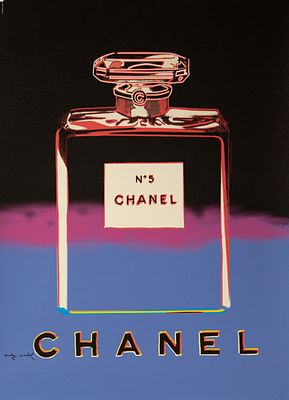 Andy Warhol - Chanel N. 5. Versione nero e violaSerigrafia su carta opacaOttime condizioniFirma 