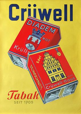 Cruwell Tabak - Anonimo. Manifesto originaleAnni '70Piccole imperfezioni ai bordi84x60 cm