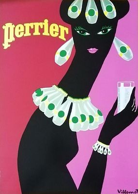 Bernard Villemot - Perrier. Ottime condizioni1977 circa61x43 cmSource Perrier - Verg&egrave;ze - France