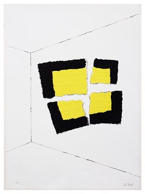 Pino Pinelli, Senza titolo - Pino Pinelli, Senza titolo serigrafia con floccaggio cm 76x56