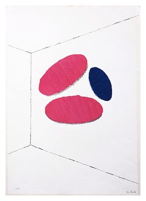 Pino Pinelli, Senza titolo - Pino Pinelli, Senza titolo serigrafia con floccaggio cm 76x56