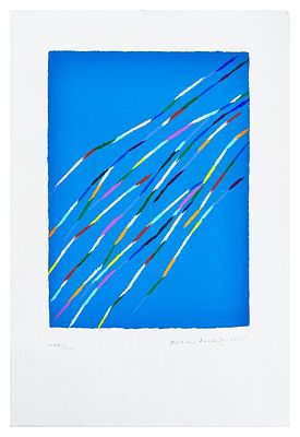Piero Dorazio, Senza titolo - Piero Dorazio, Senza titolo 1975 serigrafia cm 33x25 (cm 50x35