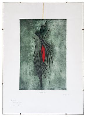 Nino Franchina, Macchia rossa - Nino Franchina, Macchia rossa 1981 incisione cm 45x30 (cm 70x50