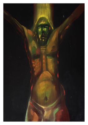 Alfio Rapisardi, Senza titolo - Alfio Rapisardi, Senza titolo olio su tela cm 100x70 al retro 