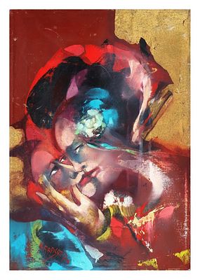 Alfio Rapisaldi, Senza titolo - Alfio Rapisaldi, Senza titolo olio su tela cm 50x35 firma in alto 