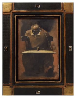 Yu Hatanaka, Senza titolo - Yu Hatanaka, Senza titolo olio su tavola cm 32.5x21.5, entro cornice