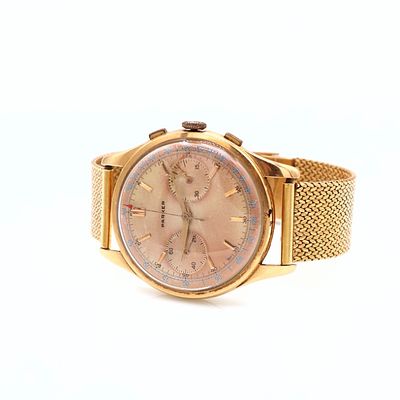 Orologio cronografo in oro Parker - Orologio cronografo in oro Parker Anni Cinquanta - Sessanta 