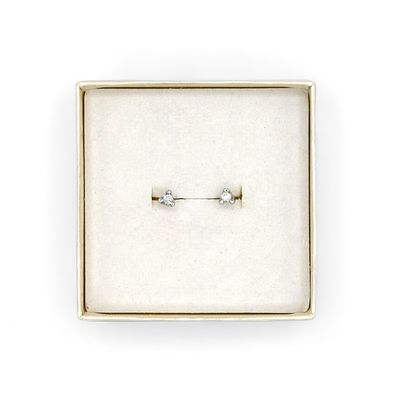 Orecchini punto luce in oro bianco 18 kt e simulanti - Orecchini punto luce in oro bianco 18 kt e 