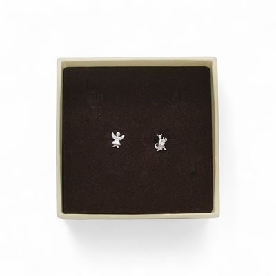 Orecchini A - men Angelo e diavolo in argento 925 - Orecchini A - men Angelo e diavolo in argento 925