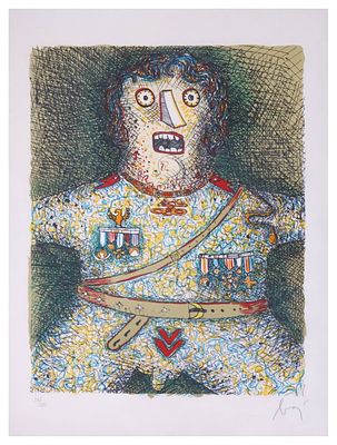 Enrico Baj, Senza titololitografiacm 63x48, entro corniceesemplare 93/120 in basso a 