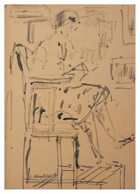 Luciano Albertini, Senza titolopennarello su cartacm 32x24, entro cornicefirma in basso a 