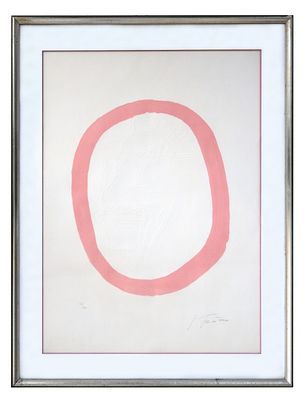 Lucio Fontana, Nudo rosaacquatintacm 62x46, entro corniceesemplare 77/170 in basso a 