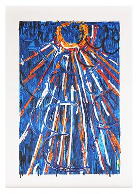 Mario Schifano, Vetrata bluserigrafiacm 100x70, entro corniceesemplare XII/XXX in basso a 