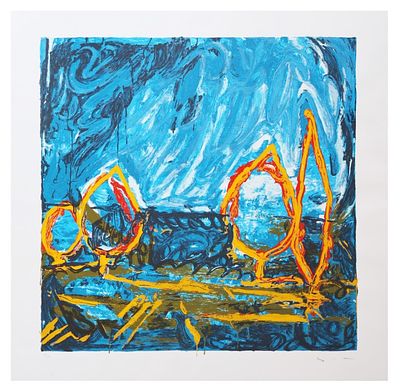 Mario Schifano, Esternoserigrafiacm 100x100, entro corniceesemplare 166/199 in basso a sinistra 