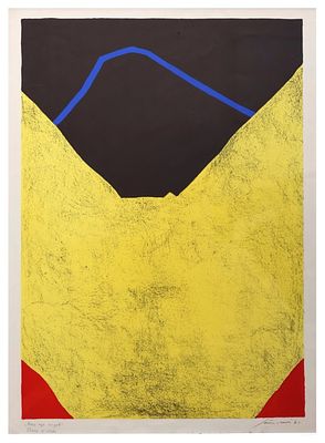 Giuseppe Santomaso, Rosso agli angoli1971litografiacm 76x56, entro corniceprova d'artista in 