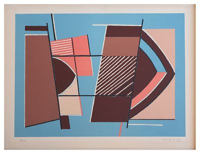 Alberto Magnelli, Senza titolo1958litografiacm 39x55,5, entro corniciesemplare 98/100 in basso 