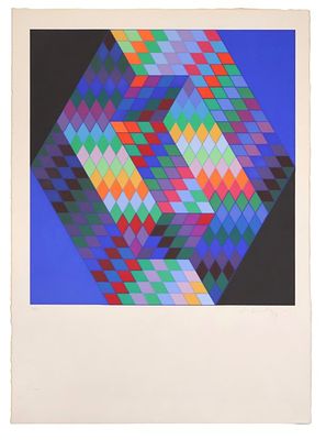 Victor Vasarely, Senza titolo1972serigrafiacm 63x45,5, entro corniceesemplare 39/75 in basso a 