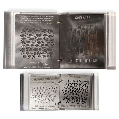 Pietro Consagra, Lotto di due operescultura in acciaio inoxcm 10x17,5x2,5 misura max della 