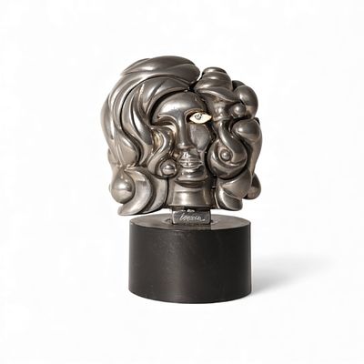 Miguel Berrocal, Ritratto di Mich&egrave;le1969scultura in metallo cromatoh cm 10esemplare 6754/9500 