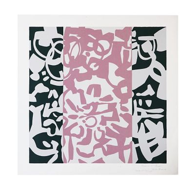 Carla Accardi, Grigio verde rosa1989serigrafiacm 68x68esemplare buono si stampifirma e data a 