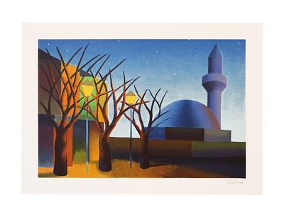 Salvo, Il minaretoserigrafiacm 50x70prova d'artista in basso a sinistrafirma a matita in basso 