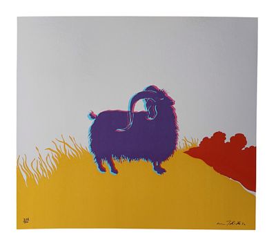Gino Marotta, Muflone dalla cartella 'Lo zoo incantato'1974cm 32,5x32,5esemplare 378/500/500 in 