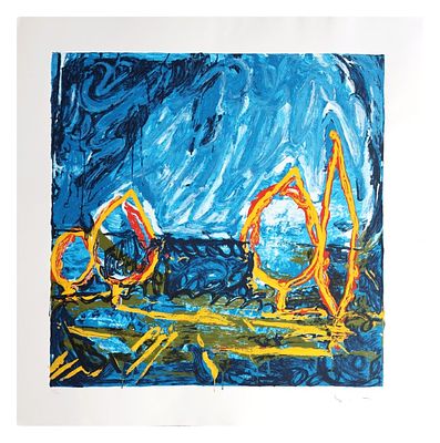 Mario Schifano, Esternoserigrafiacm 100x100esemplare 167/199 in basso a sinistrafirma a matita 