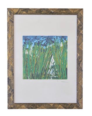 Mario Schifano, Orto Botanico, prova d'artista1990cm 24x24 (cm 50x35 misure del foglio), entro 