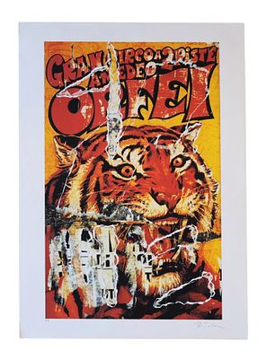 Mimmo Rotella, Circo Orfeimultiplo d&eacute;collagecm 100x69prova d'artista in basso a sinistrafirma a 