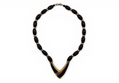 Collana Napier con perle nere e dettagli color oroIn stile Art D&eacute;co, prodotta intorno gli 