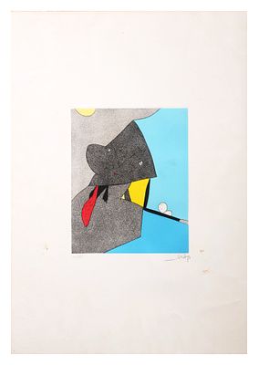Gianni Dova, Uccello sul nido
acquaforte
cm 30x24 (cm 70x50 misure del foglio), entro cornice 