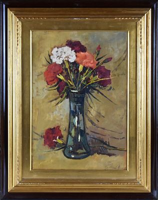 Giovanni Bartolena (1866-1942) Vaso di fiori olio su tavola firmato in basso a destra: Gio’ 