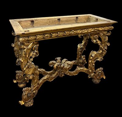 Consolle in legno dorato sec. XIX cm. 113&times;50,5&times;83