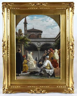 Egisto Sarri (Figline Valdarno, 1837 – Firenze, 1901) Savonarola a S. Marco 1877 olio su tela 