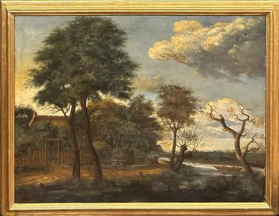 PAESAGGIO olio su tela Veneto XIX sec. 80 X 110