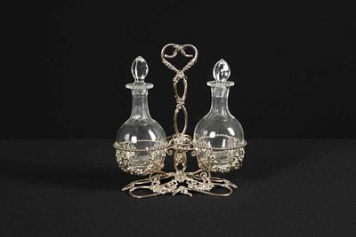 ACETOLIERA Argento e cristallo Francia 1870 24 X 23