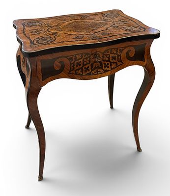 TAVOLINO DA LAVORO bolse de rose e micromosaico Francia Napoleone III 70 X 60 X 41