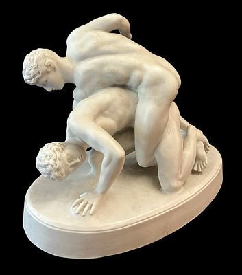 LOTTATORI DA COPIA ROMANA bisquit napoli 23,5 X 30 X 16