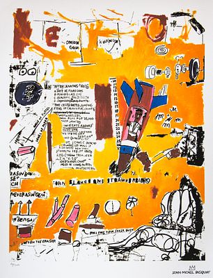 Jean-Michel Basquiat 'M.T., 1984'. Jean-Michel Basquiat (after) 'M.T., 1984' lithography print 