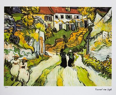 Vincent van Gogh 'Stairway at Auvers'. Vincent van Gogh (after) 'Stairway at Auvers' lithography 