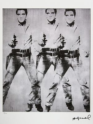 Andy Warhol 'Elvis Presley'. Andy Warhol (after) 'Elvis Presley' offset lithograph in colors on 