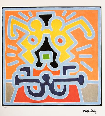 Keith Haring, Untitled. Keith Haring (after) untitled, offset lithography, limited edition of 