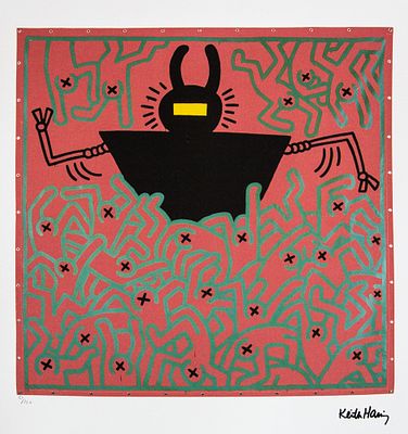 Keith Haring, Untitled. Keith Haring (after) untitled, offset lithography, limited edition of 