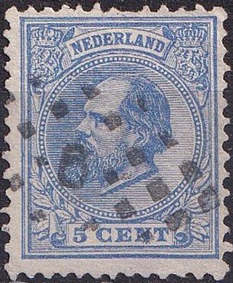 Netherlands 1872-1888 Mi 19, A/USED. The item's condition is visible in the photographs (Scanned 