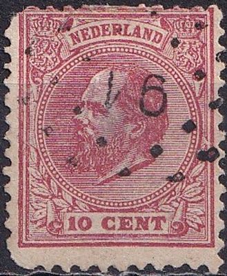 Netherlands 1872-1888 Mi 21, A/USED. The item's condition is visible in the photographs (Scanned 